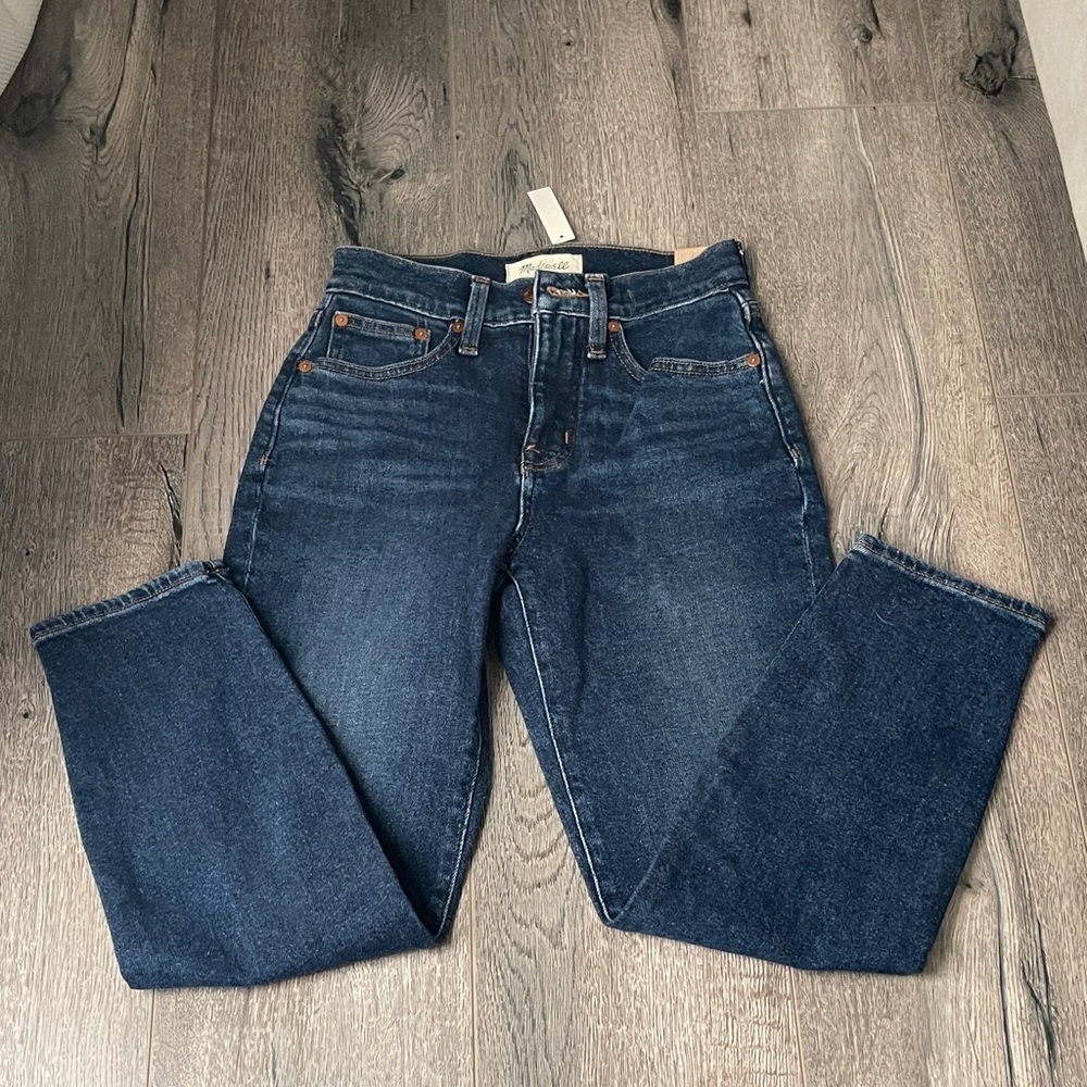 Madewell Mom jeans, Dark blue with five pockets